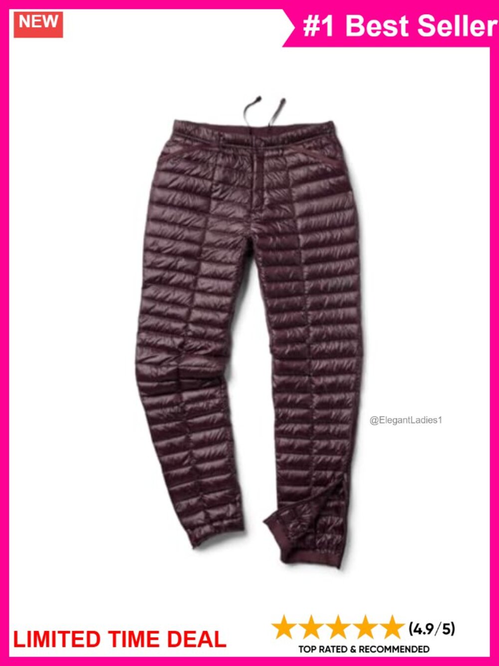 Down Pants for Women with 800-Fill RDS Down Insulation and Slim Fit